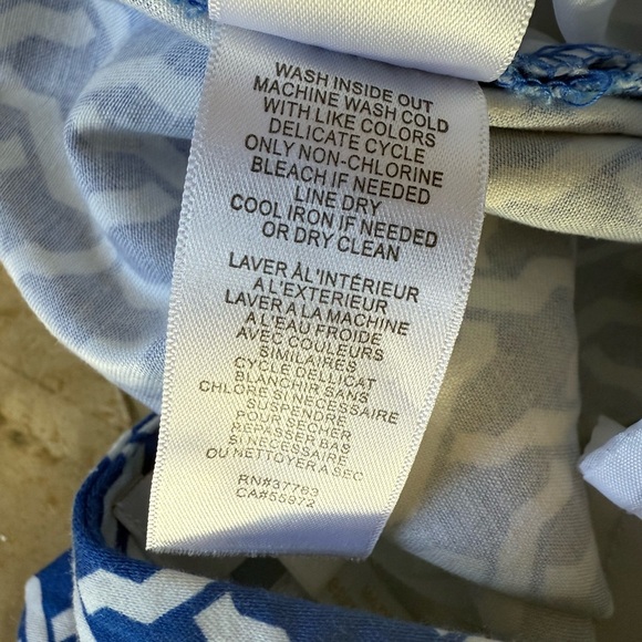 Laundry by Shelli Segal ladies, cotton blue /white pants excellent condition 8 - Picture 10 of 11